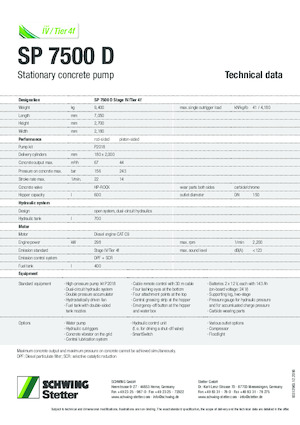 Stationäre Betonpumpen SCHWING-Stetter SP 7500 D