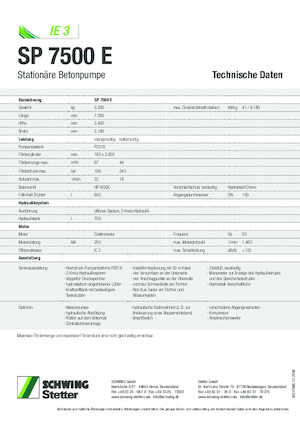 Stationäre Betonpumpen SCHWING-Stetter SP 7500 E