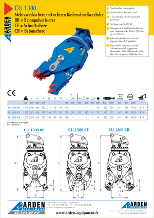 Stahl-Schrottscheren Arden CU 1300 CF