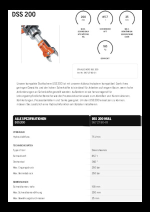 Stahl-Schrottscheren Husqvarna DSS 200
