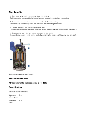 Abwasser-Schlammpumpen ABS-Pumpen J 54 LD direkt