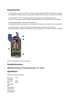 Abwasser-Schlammpumpen ABS-Pumpen J 54 LD direkt