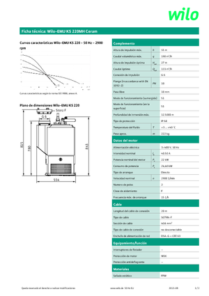 Abwasser-Schlammpumpen WILO-EMU Pumpen KS 220 MH Ceram