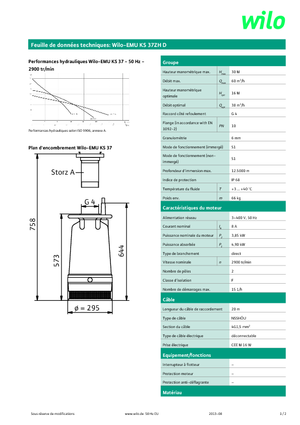 Abwasser-Schlammpumpen WILO-EMU Pumpen EMU KS 37ZH D 