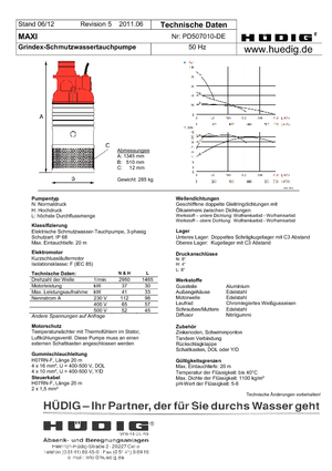 Abwasser-Schlammpumpen Grindex Maxi N
