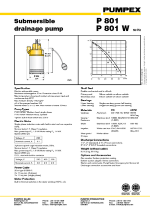 Abwasser-Schlammpumpen Pumpex P 801 N 32