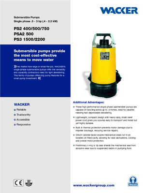 Abwasser-Schlammpumpen Wacker PSA2 500