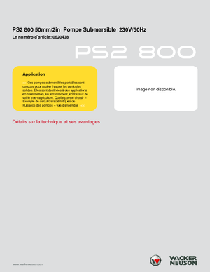 Abwasser-Schlammpumpen Wacker Neuson PSA2 800