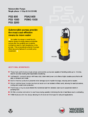 Abwasser-Schlammpumpen Wacker Neuson PSA2 800