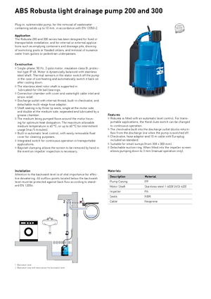 Abwasser-Schlammpumpen ABS-Pumpen Robusta 200 TS