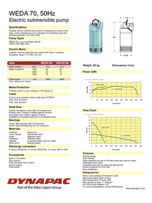 Abwasser-Schlammpumpen WEDA Weda 70 H