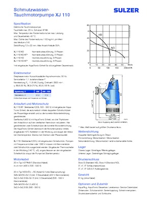 Abwasser-Schlammpumpen Sulzer XJ 110 ND