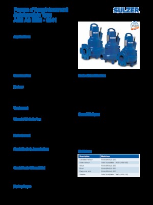 Schmutzwasserpumpen Sulzer AS 0831 S 22-4 D/TKS