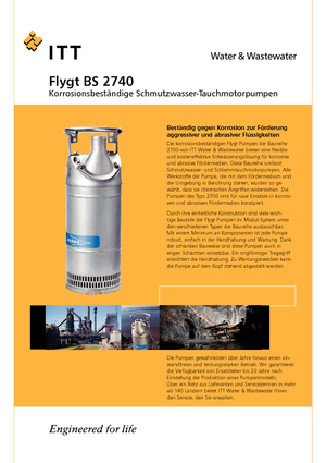 Schmutzwasserpumpen Flygt-Pumpen BS 2740 MT