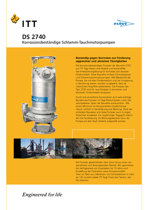 Schmutzwasserpumpen Flygt-Pumpen DS 2740 LR 243