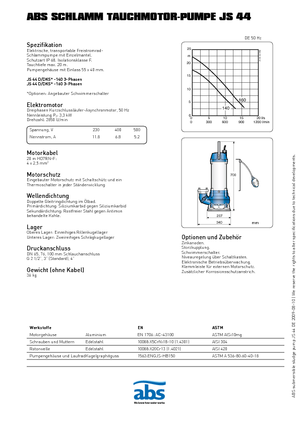 Schmutzwasserpumpen ABS-Pumpen JS 44 D