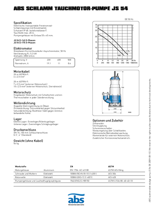 Schmutzwasserpumpen ABS-Pumpen JS 54 D