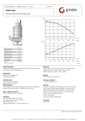 Schmutzwasserpumpen Grindex Senior Inox