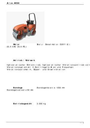 Tandem-Vibrowalzen Atlas AW 300