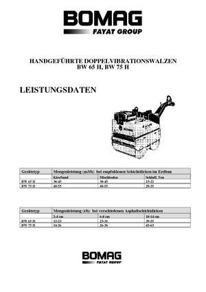 Tandem-Vibrowalzen Bomag BW 65 H