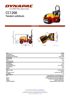 Tandem-Vibrowalzen Dynapac CC 1200