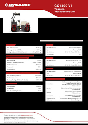Tandem-Vibrowalzen Dynapac CC 1400 VI