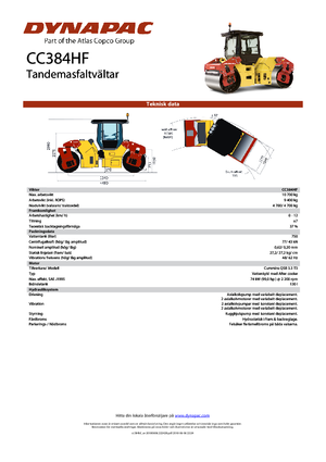 Tandem-Vibrowalzen Dynapac CC 384 HF