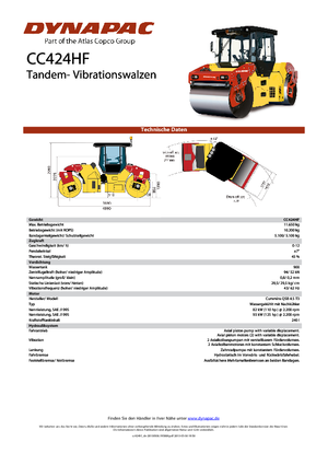 Tandem-Vibrowalzen Dynapac CC 424 HF