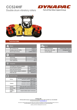 Tandem-Vibrowalzen Dynapac CC 524 HF