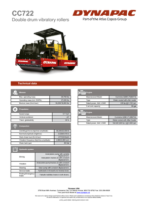Tandem-Vibrowalzen Dynapac CC 722