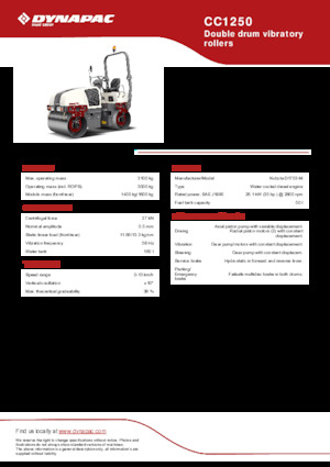 Tandem-Vibrowalzen Dynapac CC1250