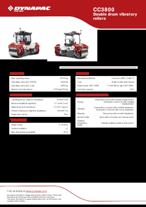 Tandem-Vibrowalzen Dynapac CC3800