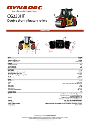 Tandem-Vibrowalzen Dynapac CG 233 HF