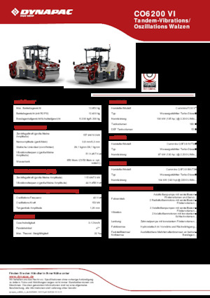 Tandem-Vibrowalzen Dynapac CO6200 VI