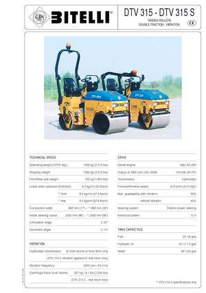 Tandem-Vibrowalzen Bitelli DTV 315