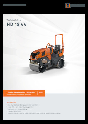 Tandem-Vibrowalzen Hamm HD 18 VV