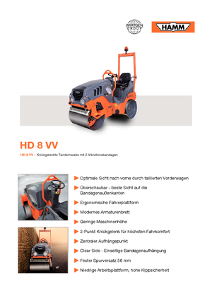 Tandem-Vibrowalzen Hamm HD 8 VV
