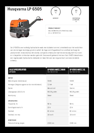 Tandem-Vibrowalzen Husqvarna LP 6505