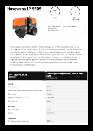 Tandem-Vibrowalzen Husqvarna LP 9505