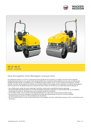 Tandem-Vibrowalzen Wacker Neuson RD 16-100