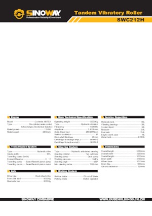 Tandem-Vibrowalzen Sinoway SWC212H