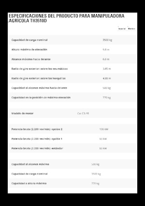 Teleskopen starr Caterpillar TH3510