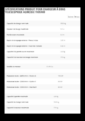 Teleskopen starr Caterpillar TH3510