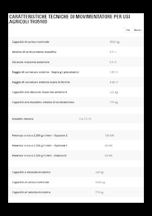 Teleskopen starr Caterpillar TH3510