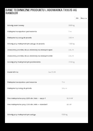 Teleskopen starr Caterpillar TH357D