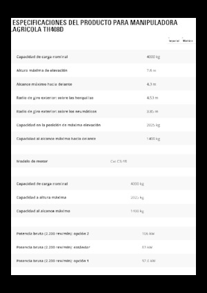 Teleskopen starr Caterpillar TH408D