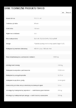 Teleskopen starr Caterpillar TH417D