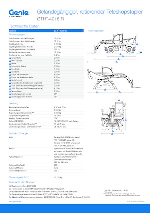 Teleskopen mit Oberwagen Genie GTH4016R