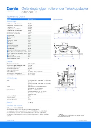 Teleskopen mit Oberwagen Genie GTH5021R