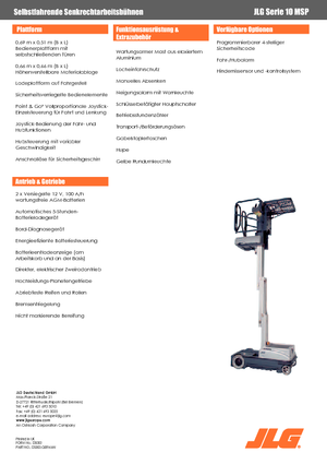 Senkrechtmast-Arbeitsbühnen JLG 10MSP